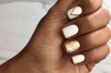 Diseños de uñas blancas con dorado que gritan lujo silencioso