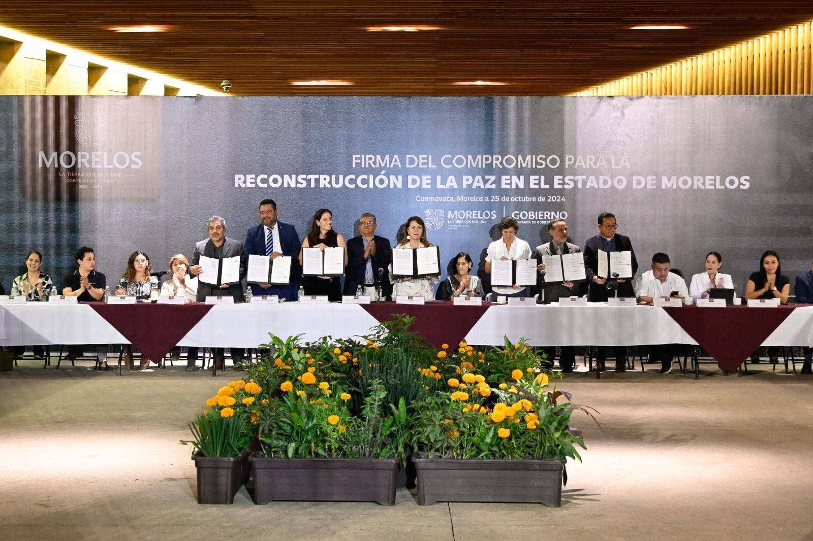 Gobierno y organizaciones religiosas firman compromiso por la reconstrucción de la paz en Morelos; 