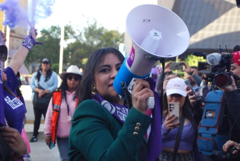 Las mujeres marcharon por las calles del centro de la capital para conmemorar el 25N.