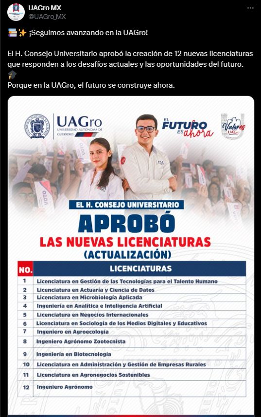 UAGro nuevas licenciaturas